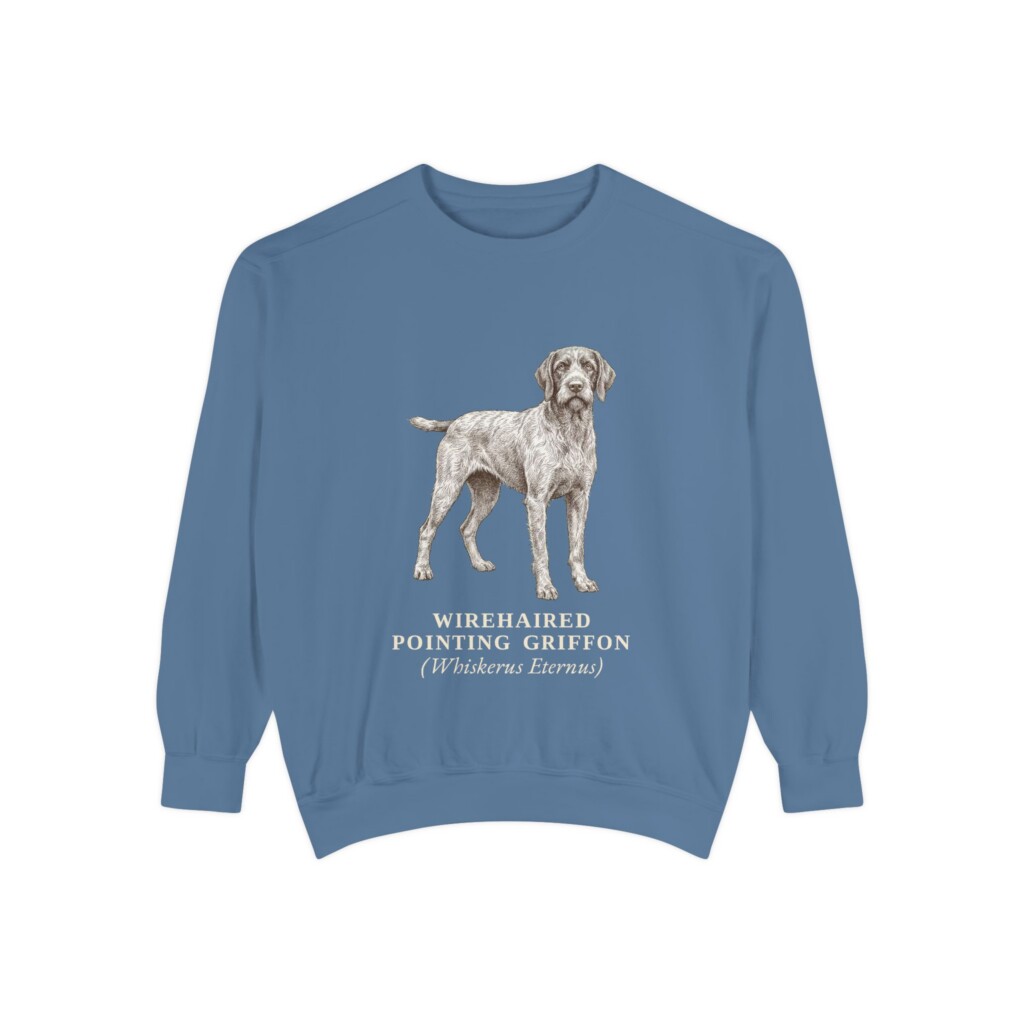 Wirehaired Pointing Griffon Latin Sweatshirt, Vintage Dog Sketch Crewneck, Dog Latin Gift