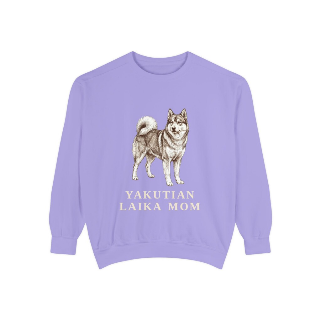 Yakutian Laika Mom Sweatshirt, Vintage Dog Sketch Crewneck, Dog Mom Gift