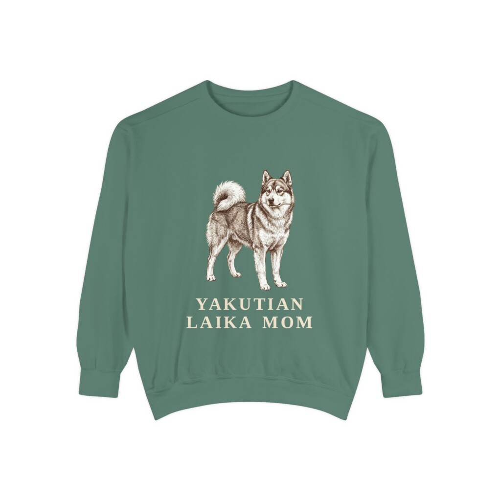 Yakutian Laika Mom Sweatshirt, Vintage Dog Sketch Crewneck, Dog Mom Gift