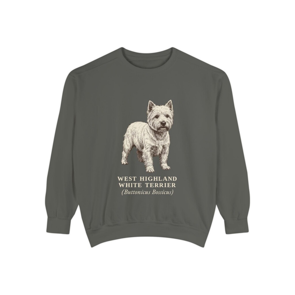West Highland White Terrier Latin Sweatshirt, Vintage Dog Sketch Crewneck, Dog Latin Gift