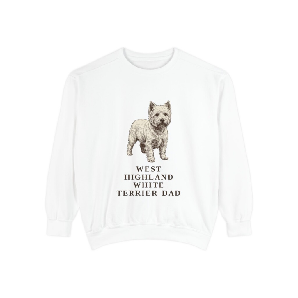 West Highland White Terrier Dad Sweatshirt, Vintage Dog Sketch Crewneck, Dog Dad Gift
