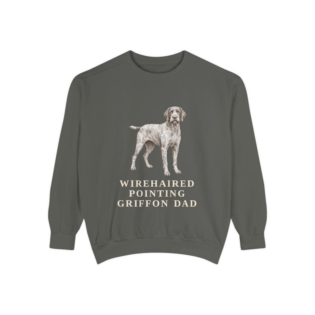 Wirehaired Pointing Griffon Dad Sweatshirt, Vintage Dog Sketch Crewneck, Dog Dad Gift