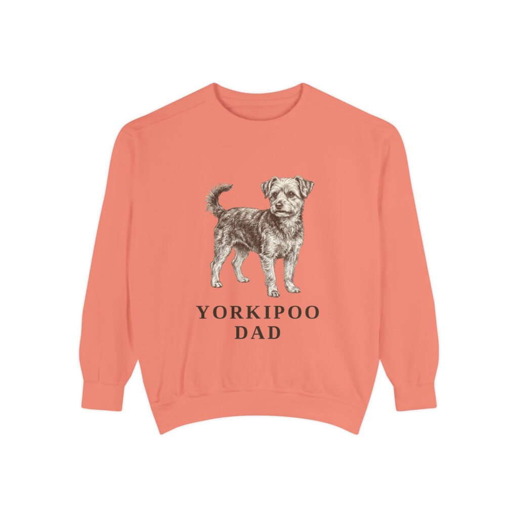 Yorkipoo Dad Sweatshirt, Vintage Dog Sketch Crewneck, Dog Dad Gift