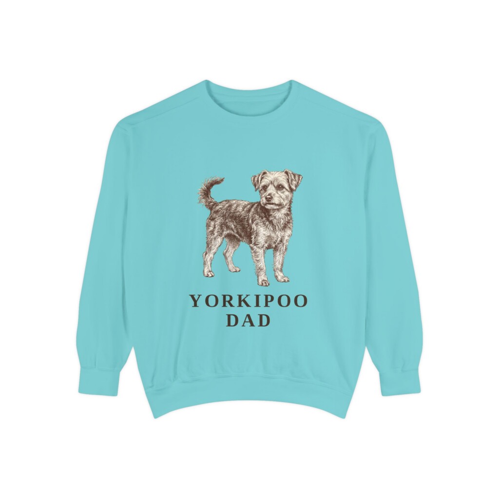 Yorkipoo Dad Sweatshirt, Vintage Dog Sketch Crewneck, Dog Dad Gift