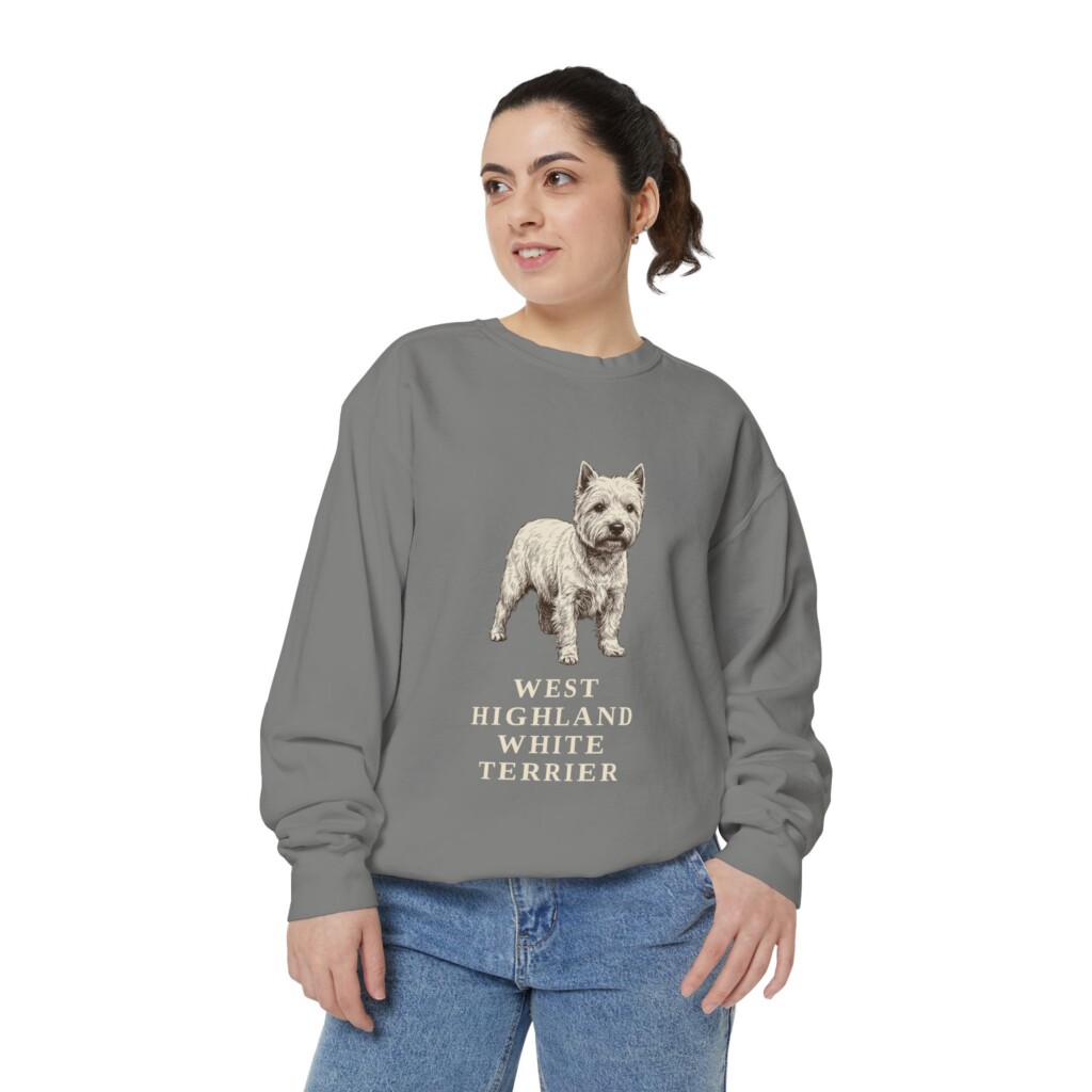 West Highland White Terrier Sweatshirt, Vintage Dog Sketch Crewneck, Dog Lover Gift