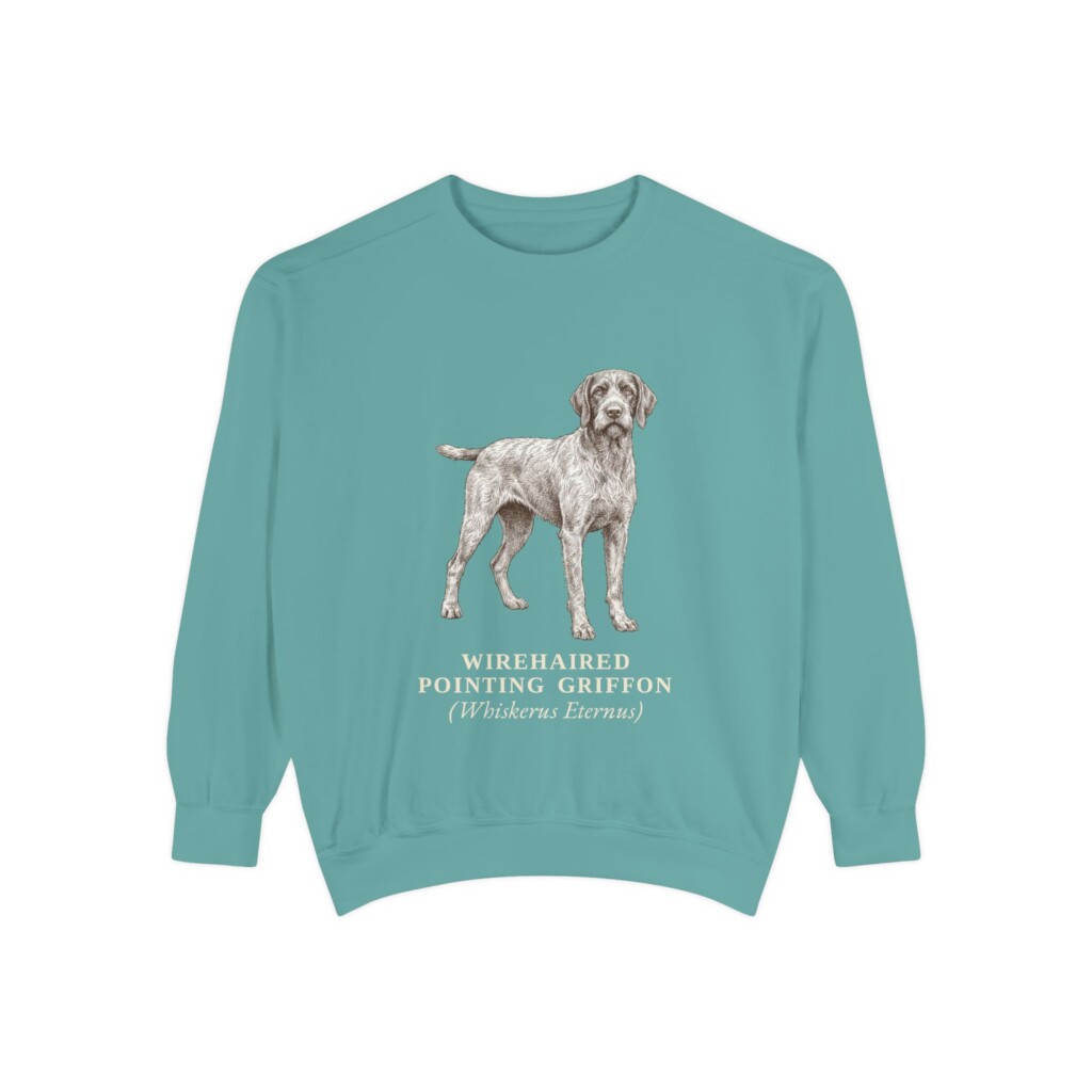 Wirehaired Pointing Griffon Latin Sweatshirt, Vintage Dog Sketch Crewneck, Dog Latin Gift