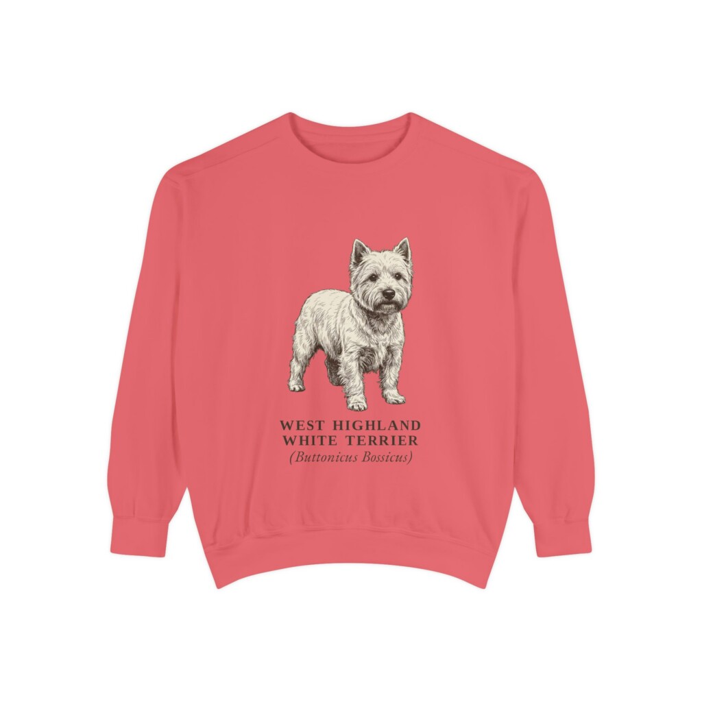 West Highland White Terrier Latin Sweatshirt, Vintage Dog Sketch Crewneck, Dog Latin Gift
