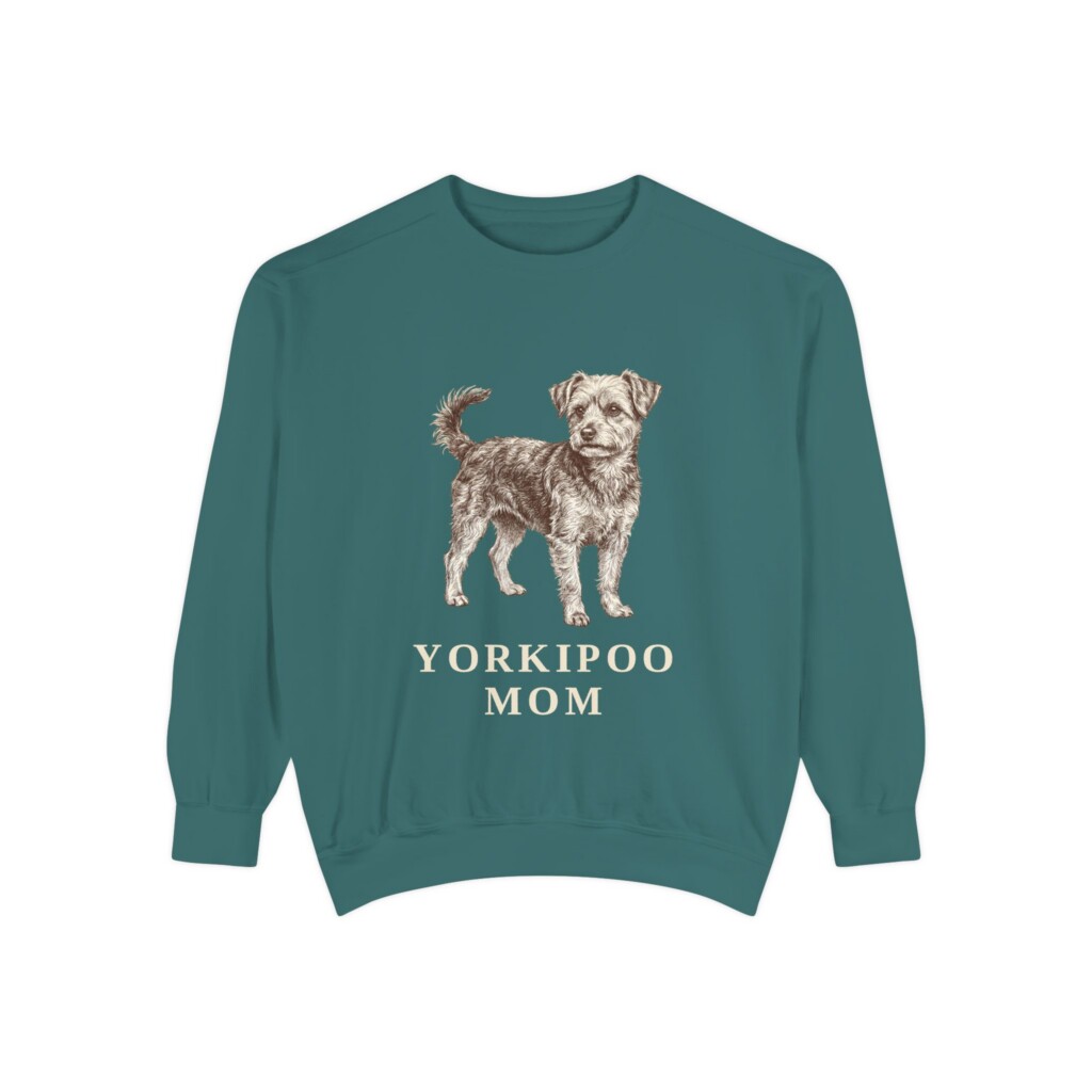 Yorkipoo Mom Sweatshirt, Vintage Dog Sketch Crewneck, Dog Mom Gift