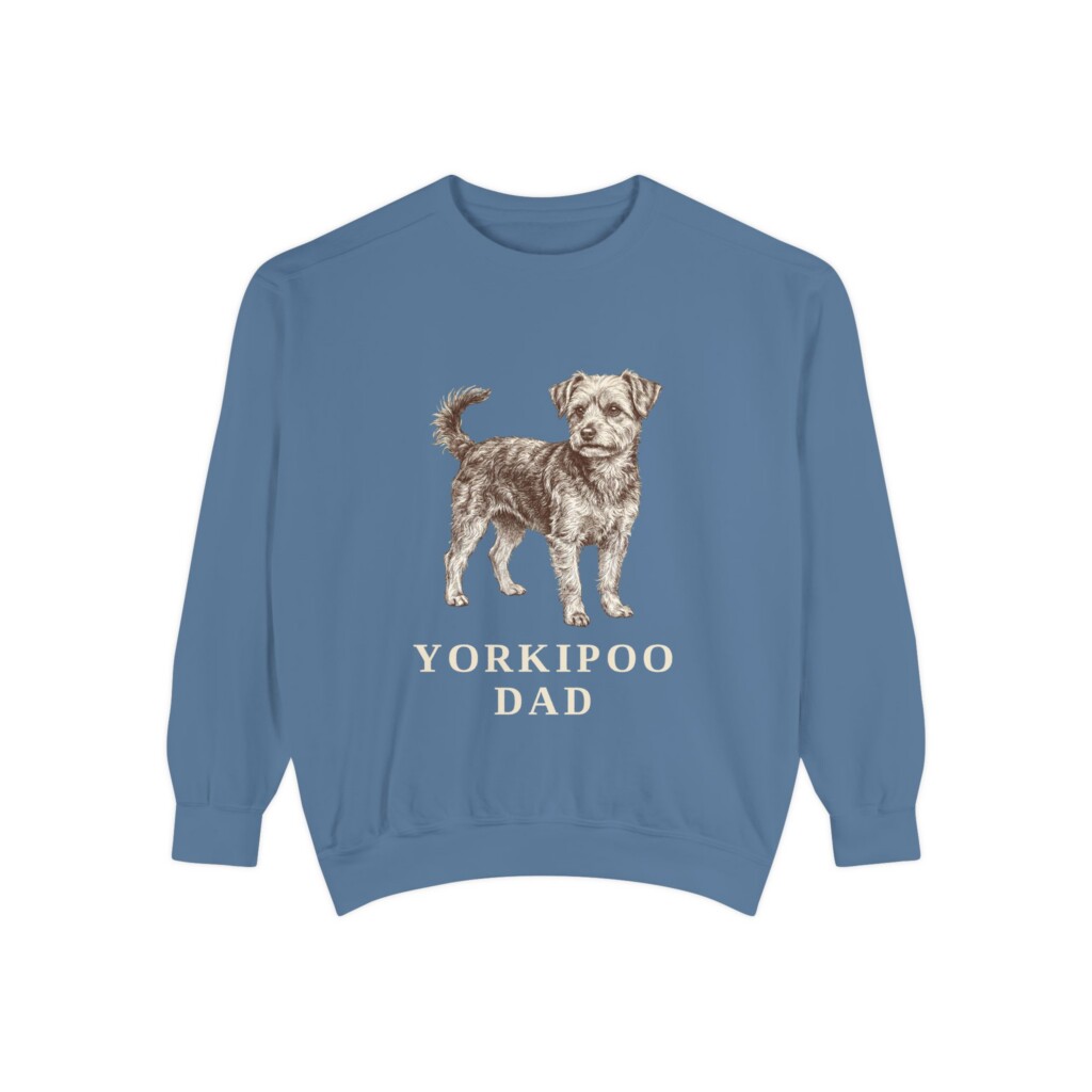 Yorkipoo Dad Sweatshirt, Vintage Dog Sketch Crewneck, Dog Dad Gift