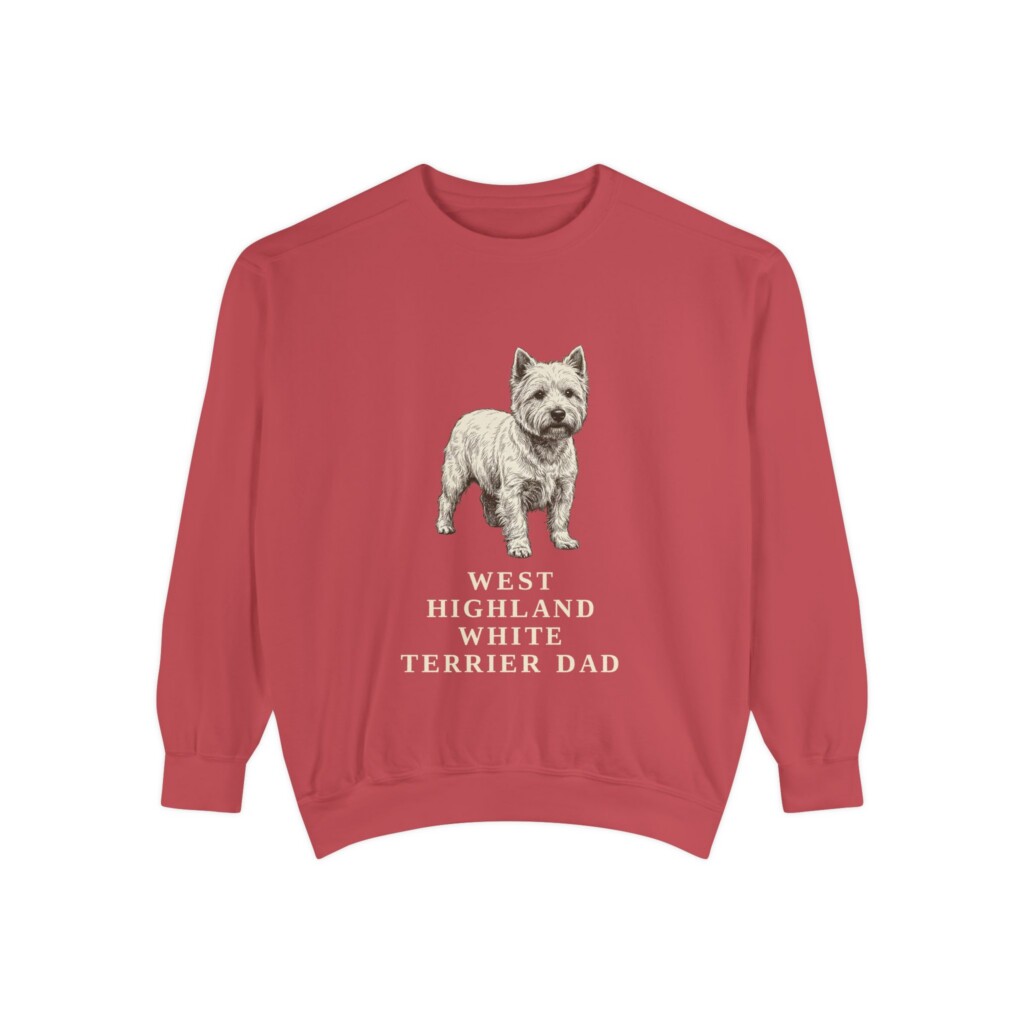 West Highland White Terrier Dad Sweatshirt, Vintage Dog Sketch Crewneck, Dog Dad Gift