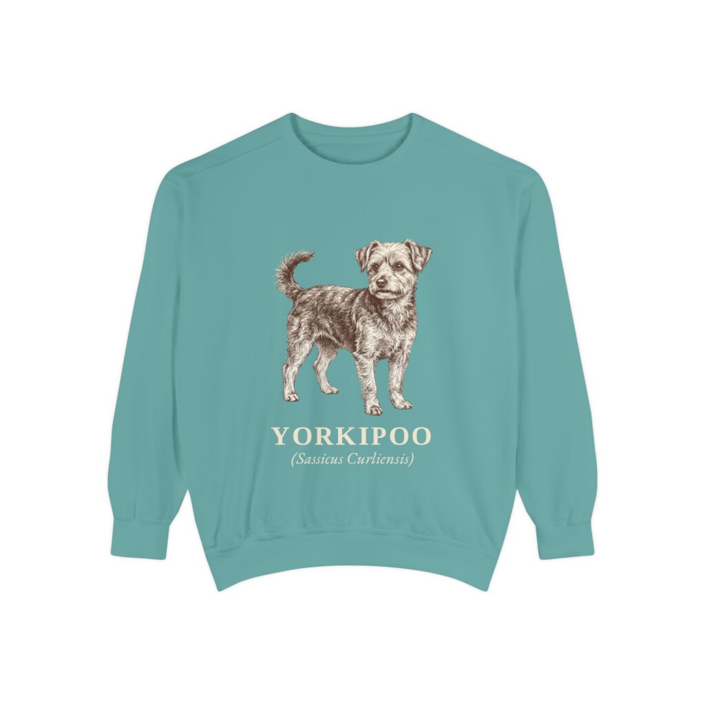 Yorkipoo Latin Sweatshirt, Vintage Dog Sketch Crewneck, Dog Latin Gift