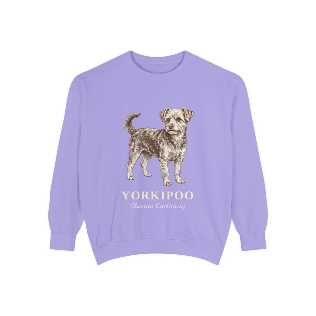 Yorkipoo Latin Sweatshirt, Vintage Dog Sketch Crewneck, Dog Latin Gift