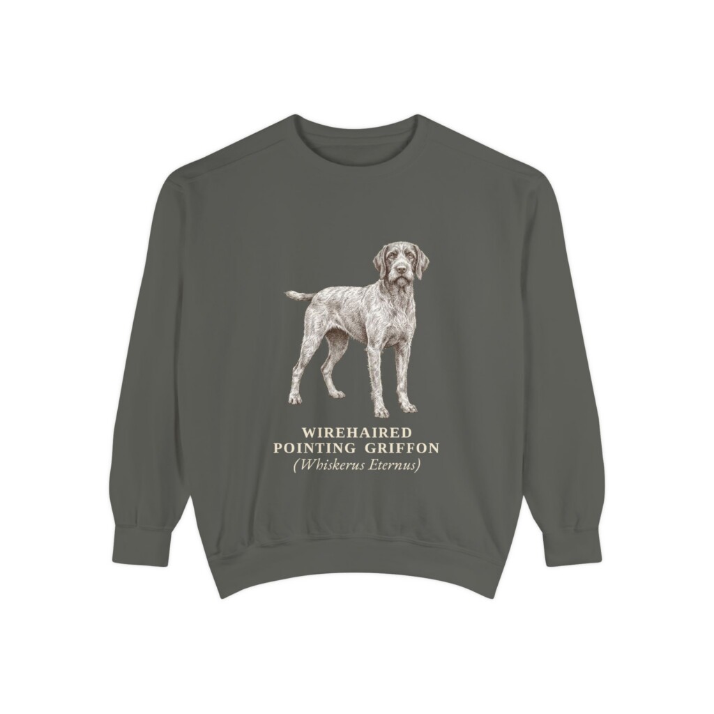 Wirehaired Pointing Griffon Latin Sweatshirt, Vintage Dog Sketch Crewneck, Dog Latin Gift