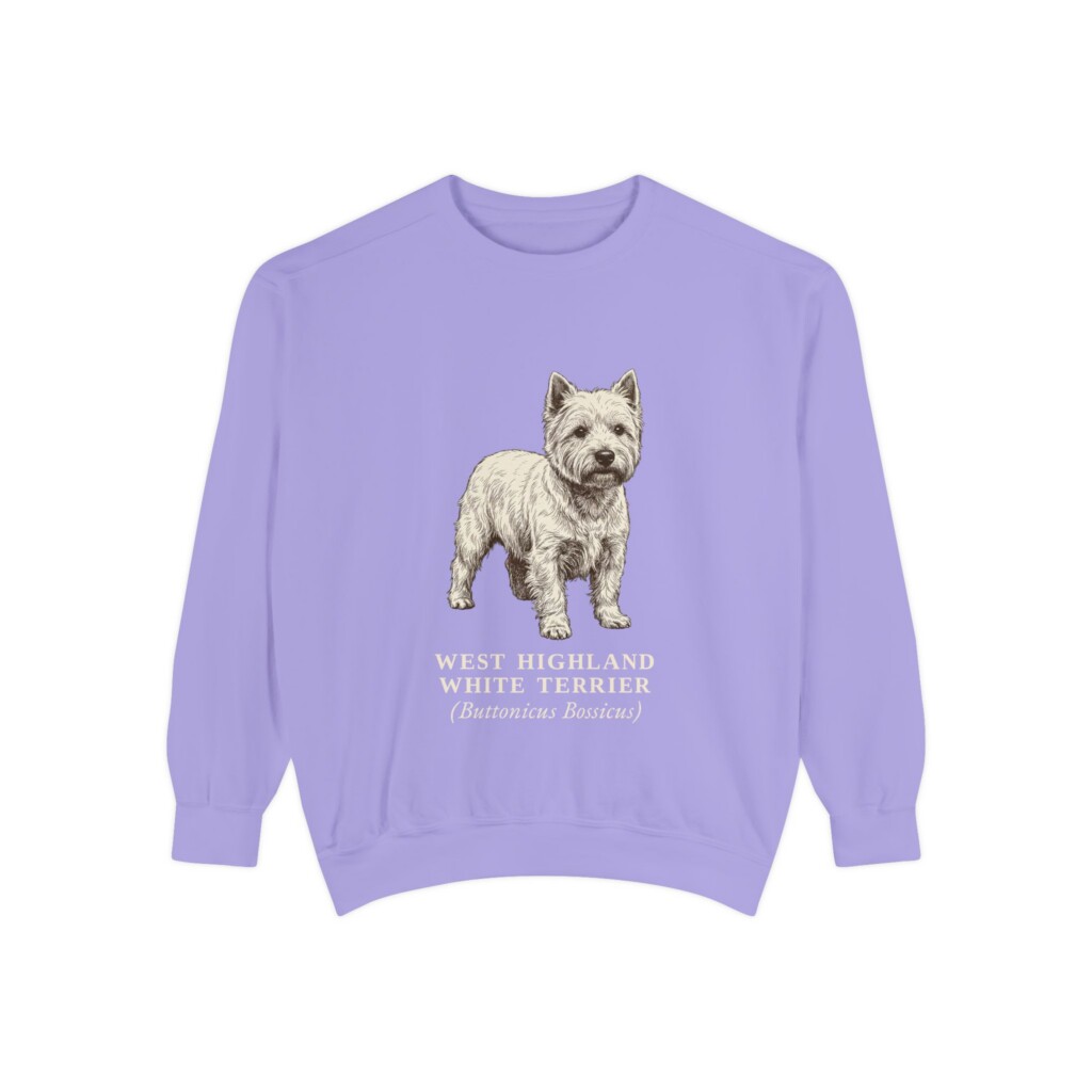 West Highland White Terrier Latin Sweatshirt, Vintage Dog Sketch Crewneck, Dog Latin Gift
