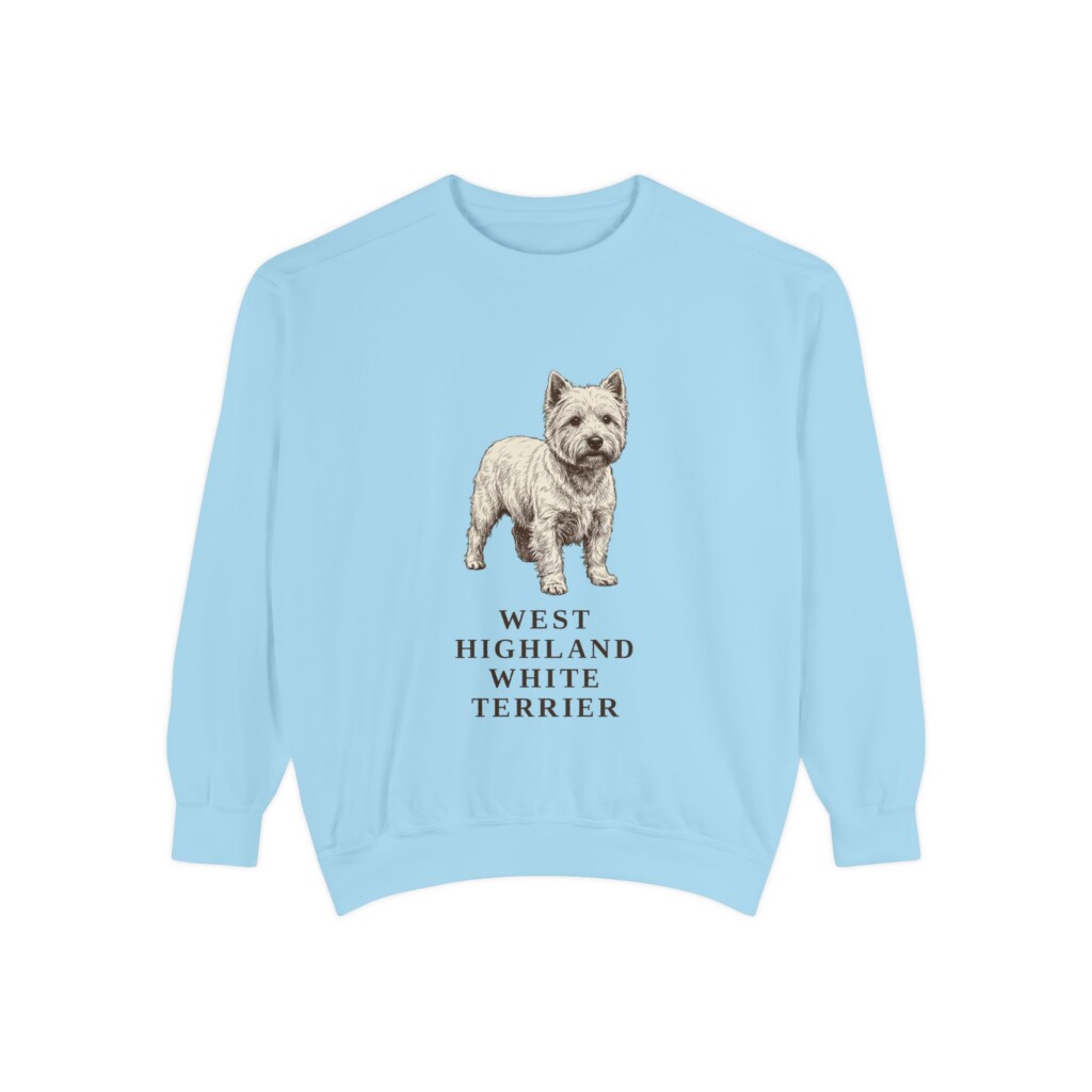 West Highland White Terrier Sweatshirt, Vintage Dog Sketch Crewneck, Dog Lover Gift