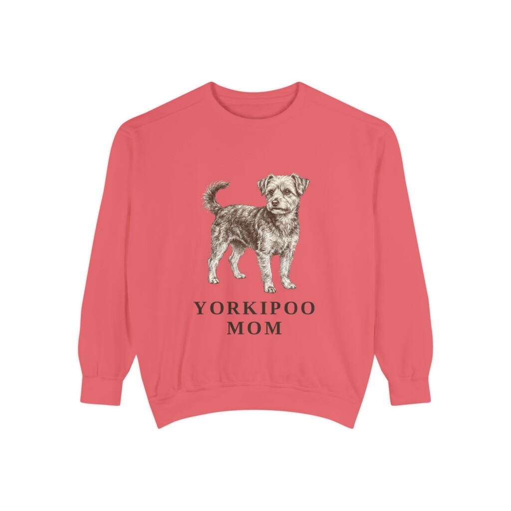 Yorkipoo Mom Sweatshirt, Vintage Dog Sketch Crewneck, Dog Mom Gift