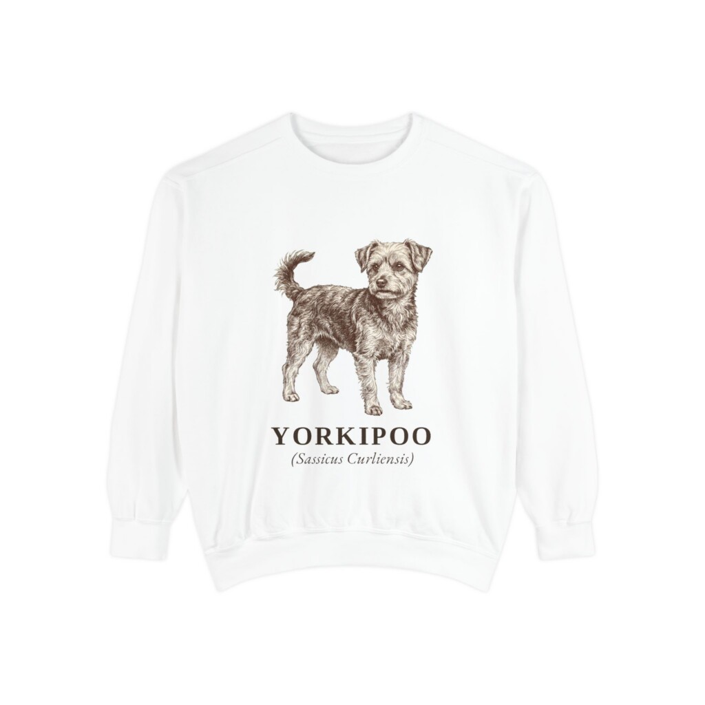 Yorkipoo Latin Sweatshirt, Vintage Dog Sketch Crewneck, Dog Latin Gift