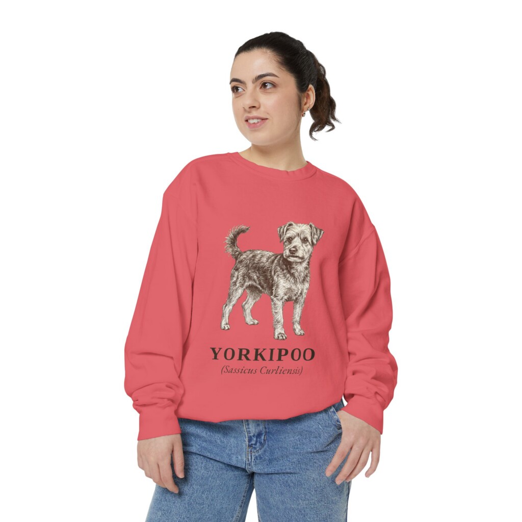 Yorkipoo Latin Sweatshirt, Vintage Dog Sketch Crewneck, Dog Latin Gift