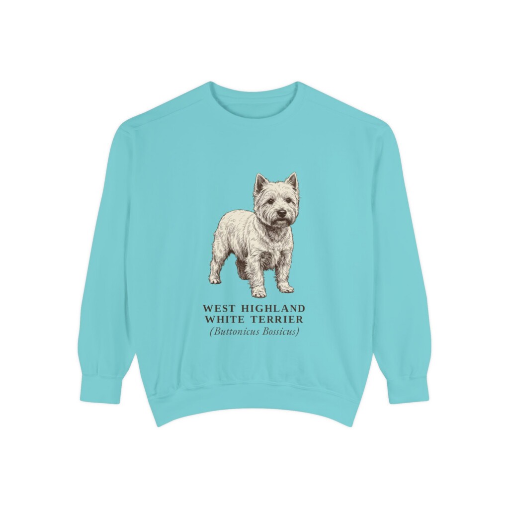 West Highland White Terrier Latin Sweatshirt, Vintage Dog Sketch Crewneck, Dog Latin Gift