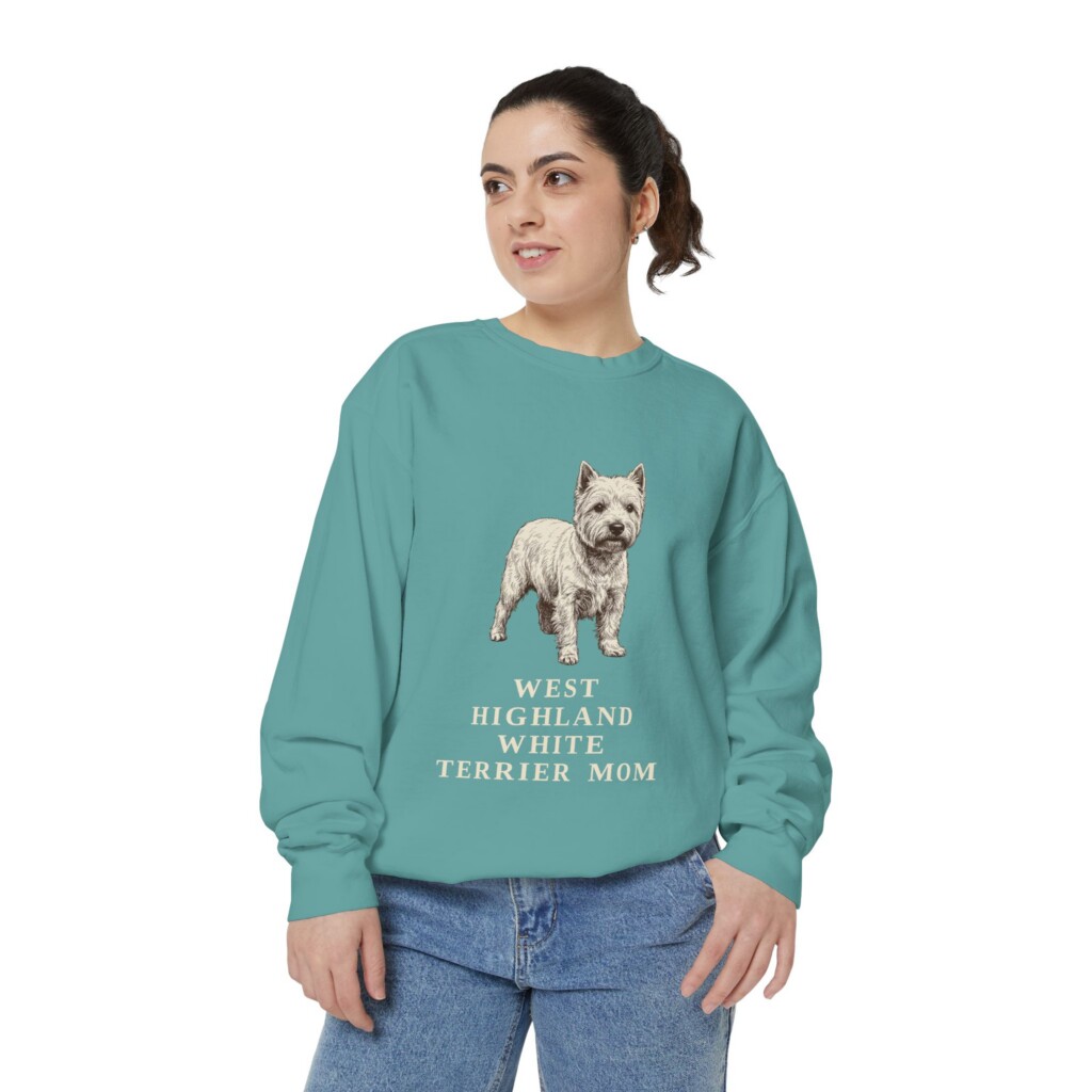 West Highland White Terrier Mom Sweatshirt, Vintage Dog Sketch Crewneck, Dog Mom Gift