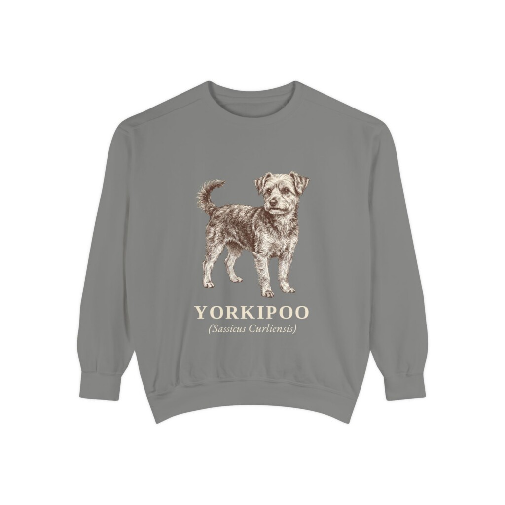 Yorkipoo Latin Sweatshirt, Vintage Dog Sketch Crewneck, Dog Latin Gift