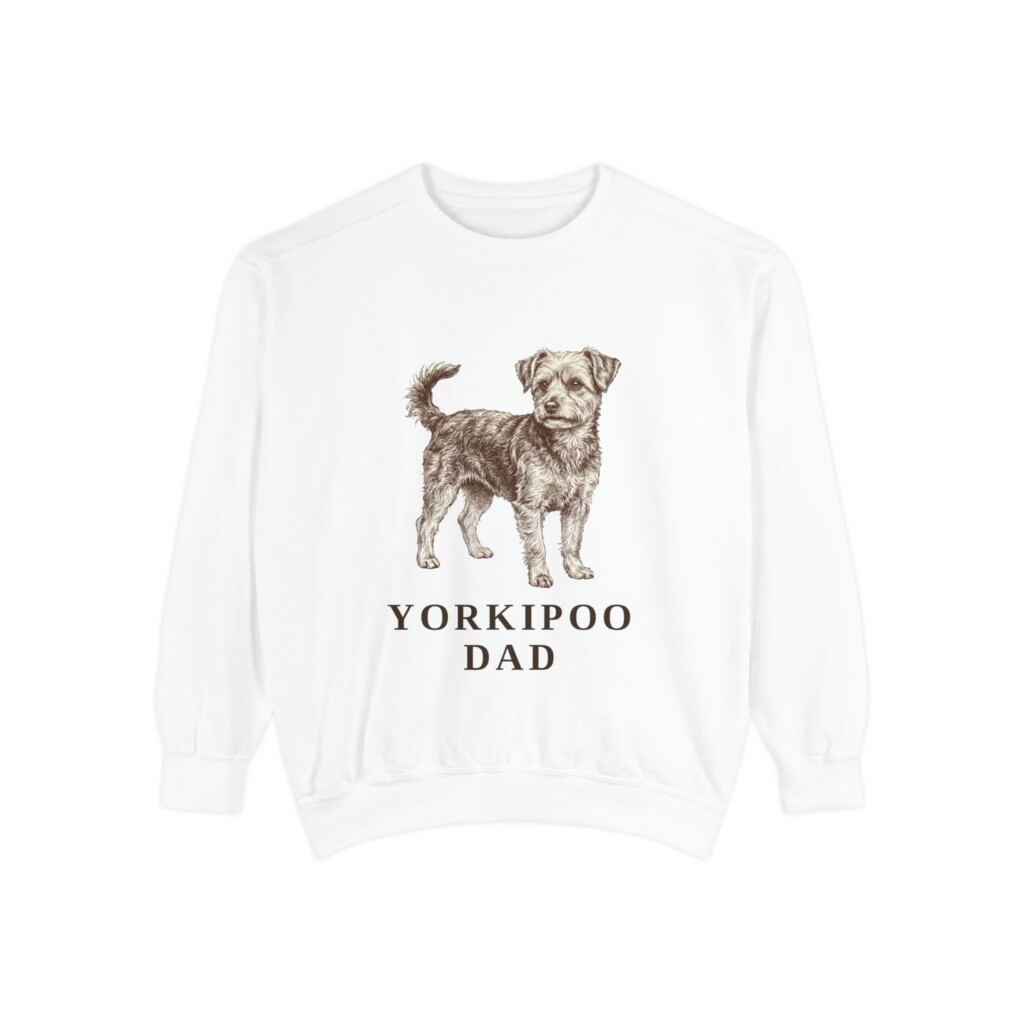 Yorkipoo Dad Sweatshirt, Vintage Dog Sketch Crewneck, Dog Dad Gift