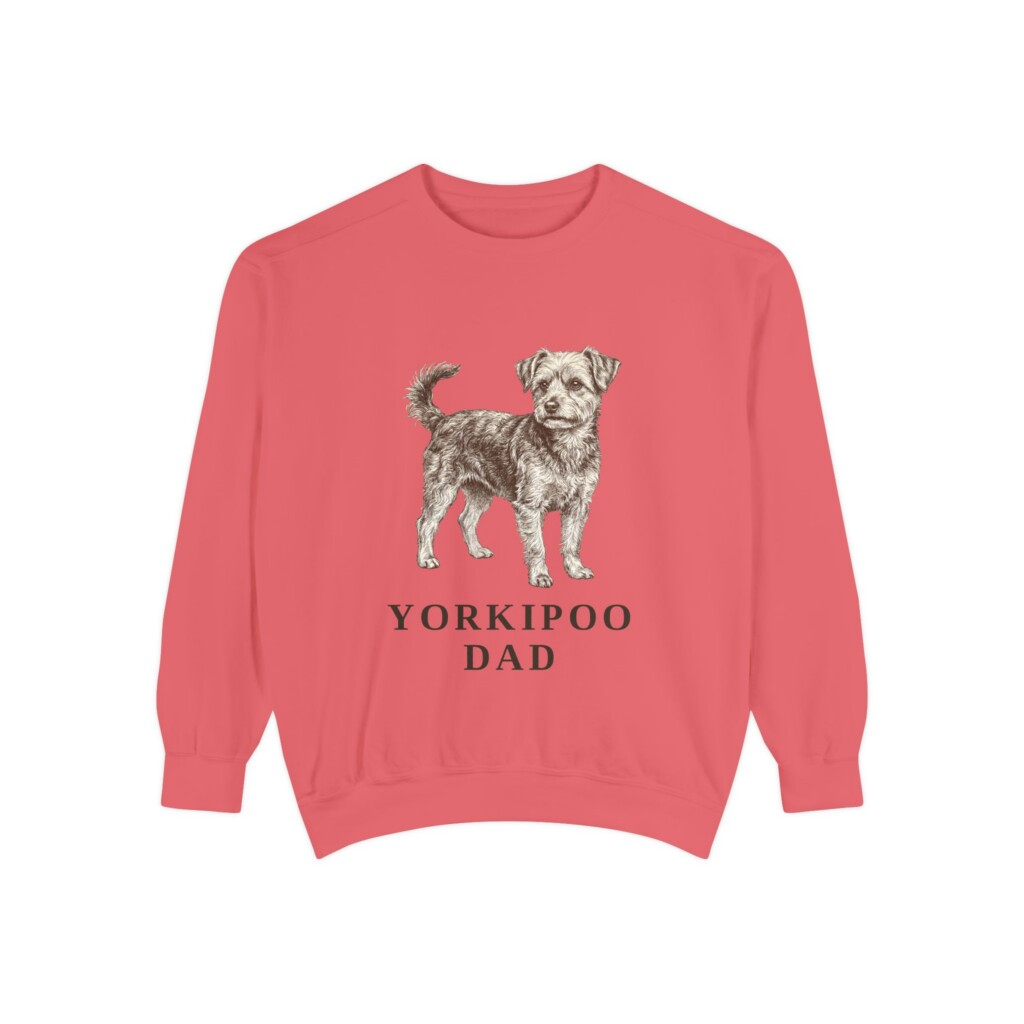 Yorkipoo Dad Sweatshirt, Vintage Dog Sketch Crewneck, Dog Dad Gift
