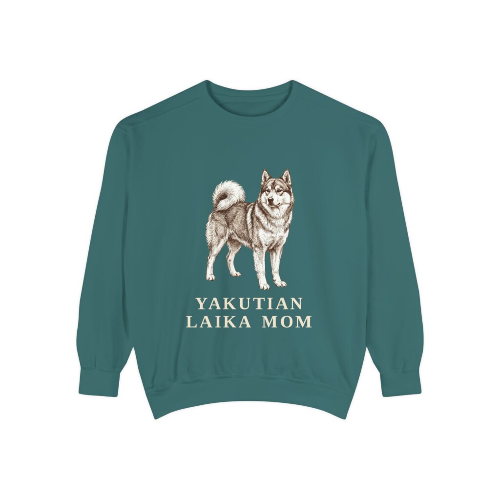 Yakutian Laika Mom Sweatshirt, Vintage Dog Sketch Crewneck, Dog Mom Gift