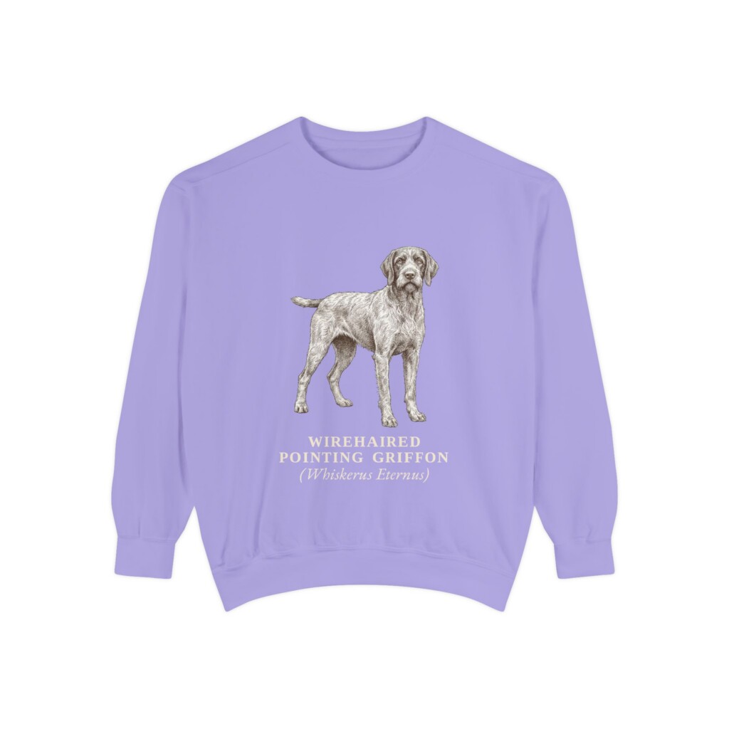 Wirehaired Pointing Griffon Latin Sweatshirt, Vintage Dog Sketch Crewneck, Dog Latin Gift