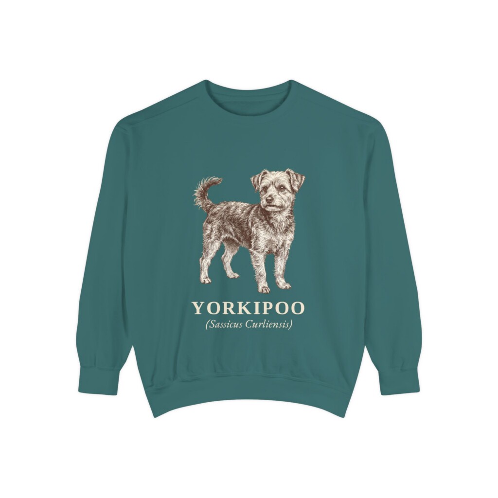 Yorkipoo Latin Sweatshirt, Vintage Dog Sketch Crewneck, Dog Latin Gift