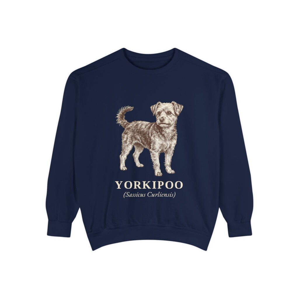 Yorkipoo Latin Sweatshirt, Vintage Dog Sketch Crewneck, Dog Latin Gift