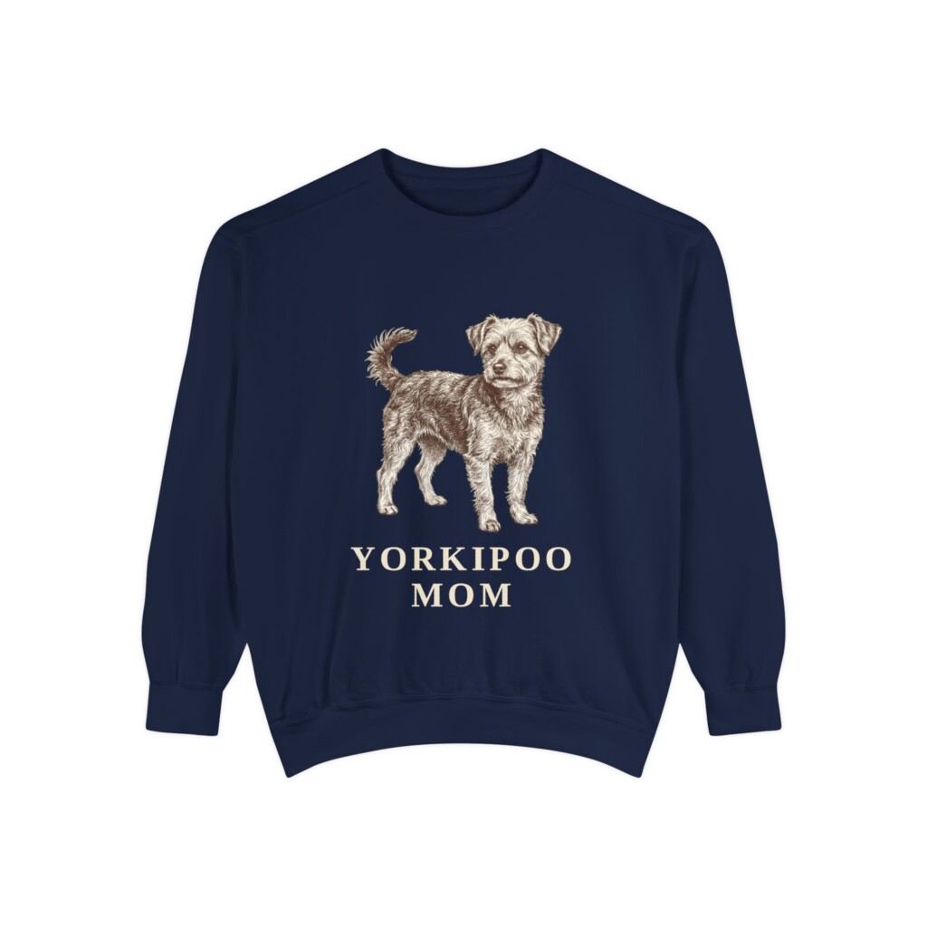 Yorkipoo Mom Sweatshirt, Vintage Dog Sketch Crewneck, Dog Mom Gift