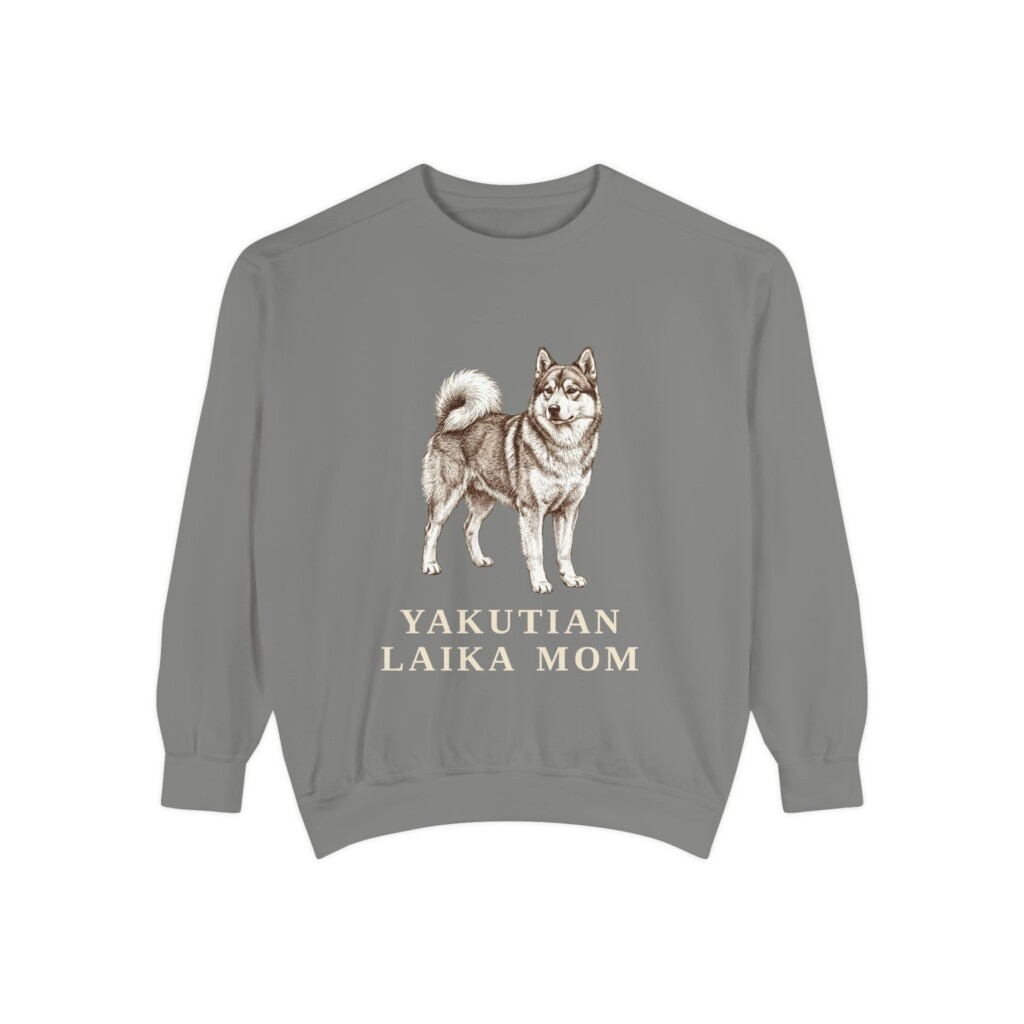 Yakutian Laika Mom Sweatshirt, Vintage Dog Sketch Crewneck, Dog Mom Gift