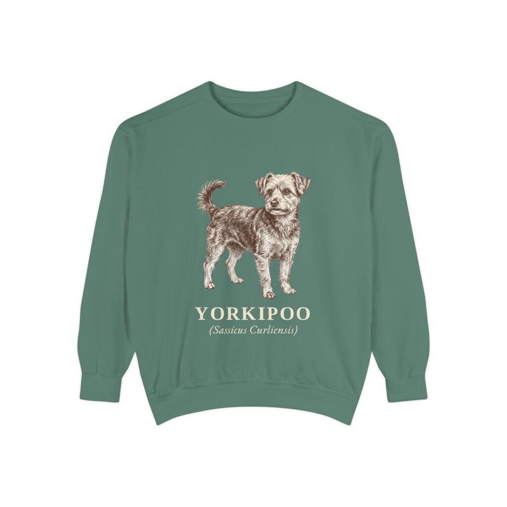 Yorkipoo Latin Sweatshirt, Vintage Dog Sketch Crewneck, Dog Latin Gift