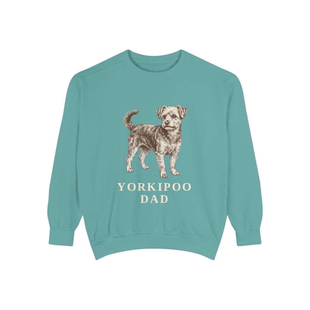 Yorkipoo Dad Sweatshirt, Vintage Dog Sketch Crewneck, Dog Dad Gift