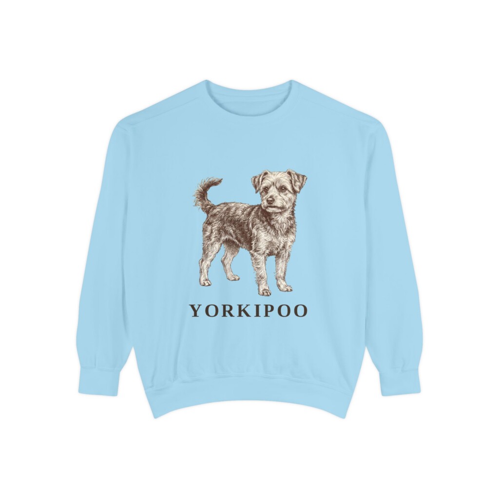 Yorkipoo Sweatshirt, Vintage Dog Sketch Crewneck, Dog Lover Gift