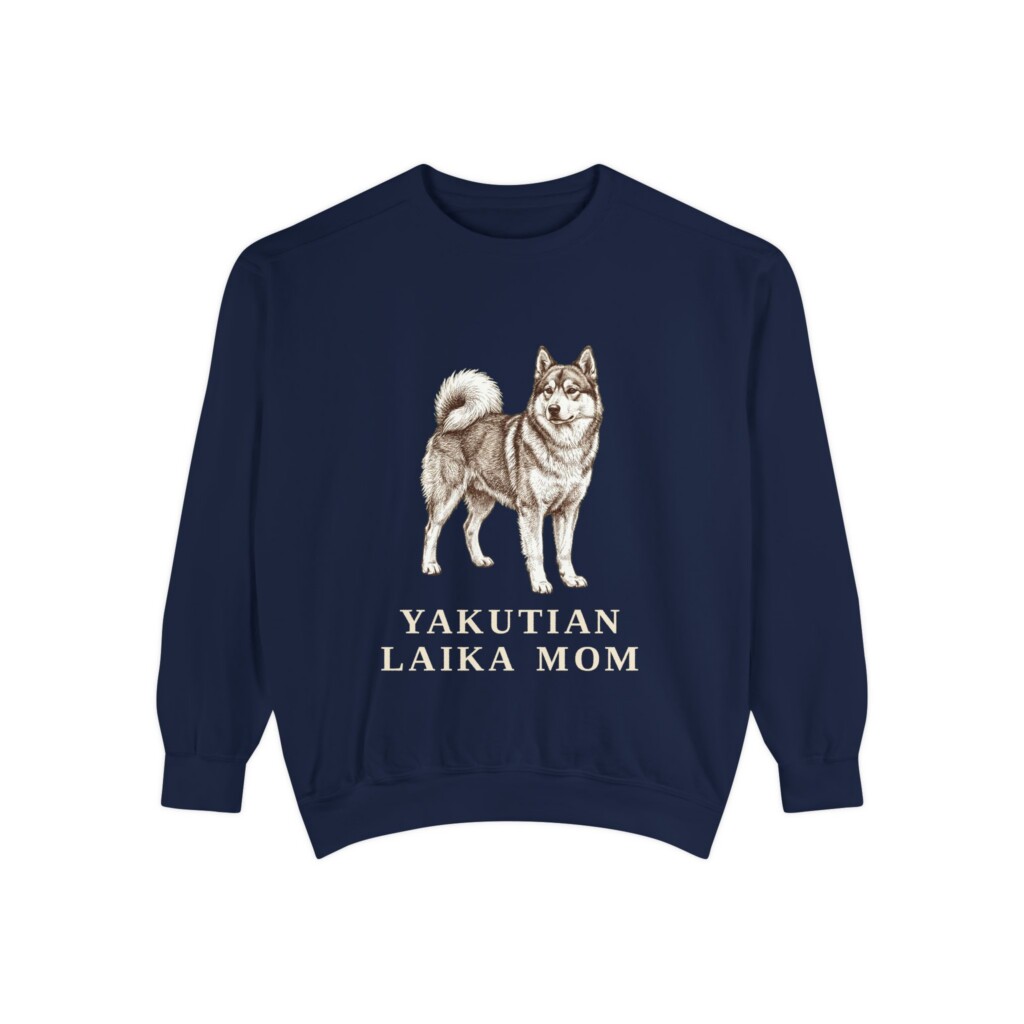 Yakutian Laika Mom Sweatshirt, Vintage Dog Sketch Crewneck, Dog Mom Gift