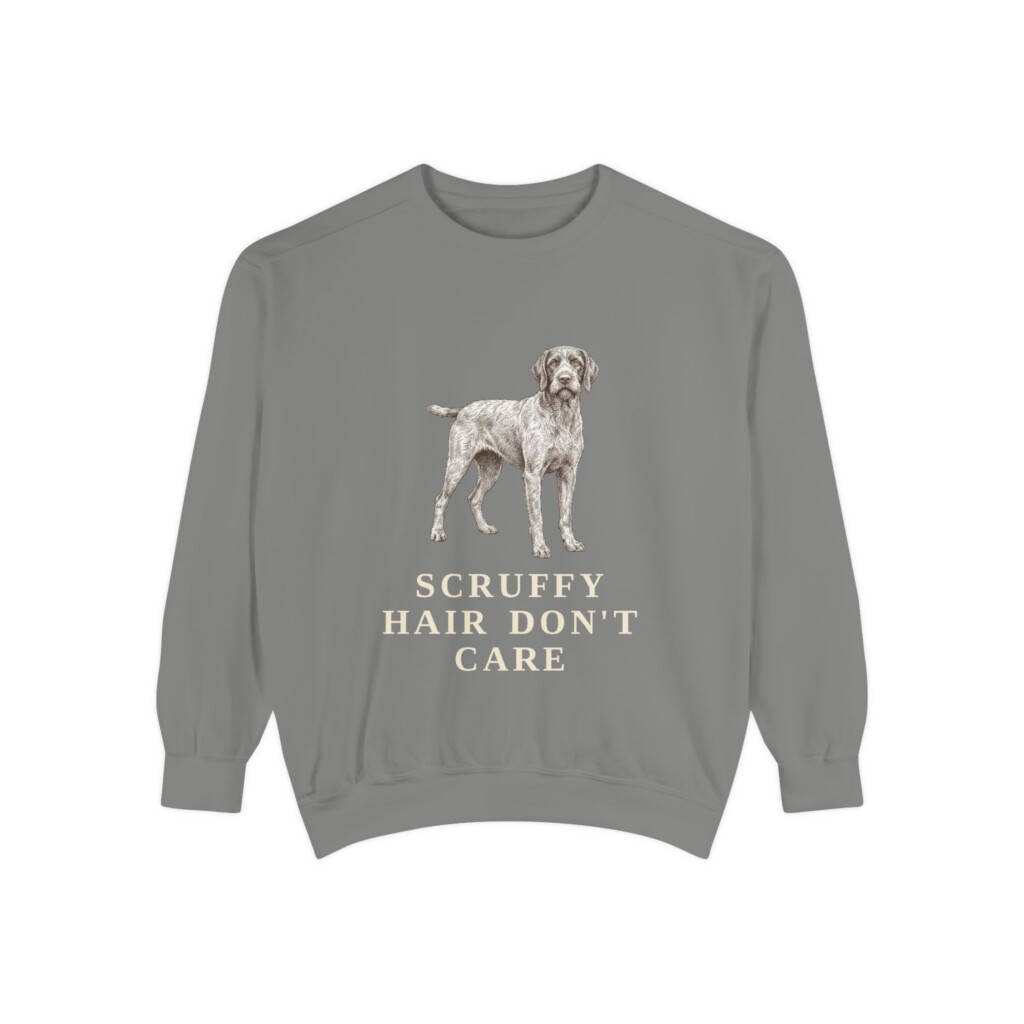 Wirehaired Pointing Griffon Humor Sweatshirt, Vintage Dog Sketch Crewneck, Dog Humor Gift