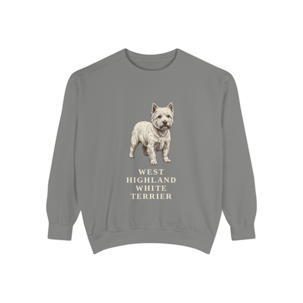 West Highland White Terrier Sweatshirt, Vintage Dog Sketch Crewneck, Dog Lover Gift