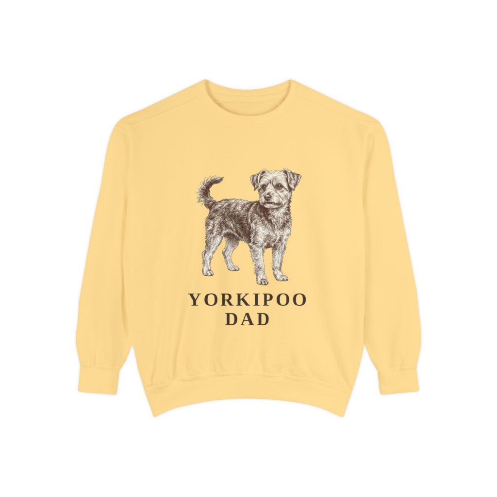 Yorkipoo Dad Sweatshirt, Vintage Dog Sketch Crewneck, Dog Dad Gift