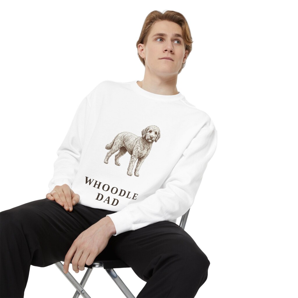 Whoodle Dad Sweatshirt, Vintage Dog Sketch Crewneck, Dog Dad Gift