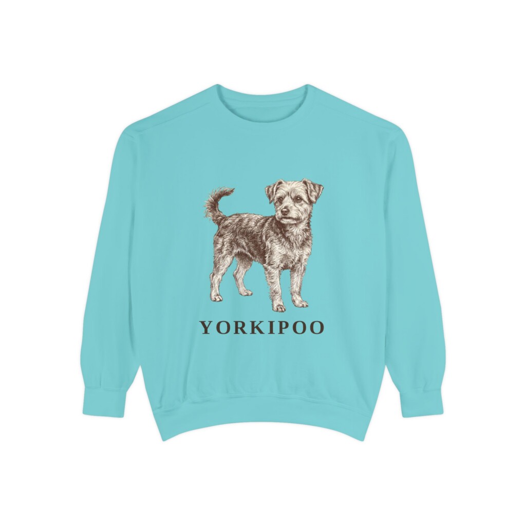 Yorkipoo Sweatshirt, Vintage Dog Sketch Crewneck, Dog Lover Gift