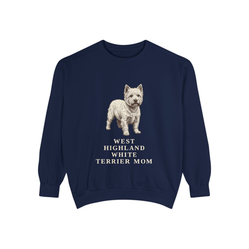 West Highland White Terrier Mom Sweatshirt, Vintage Dog Sketch Crewneck, Dog Mom Gift