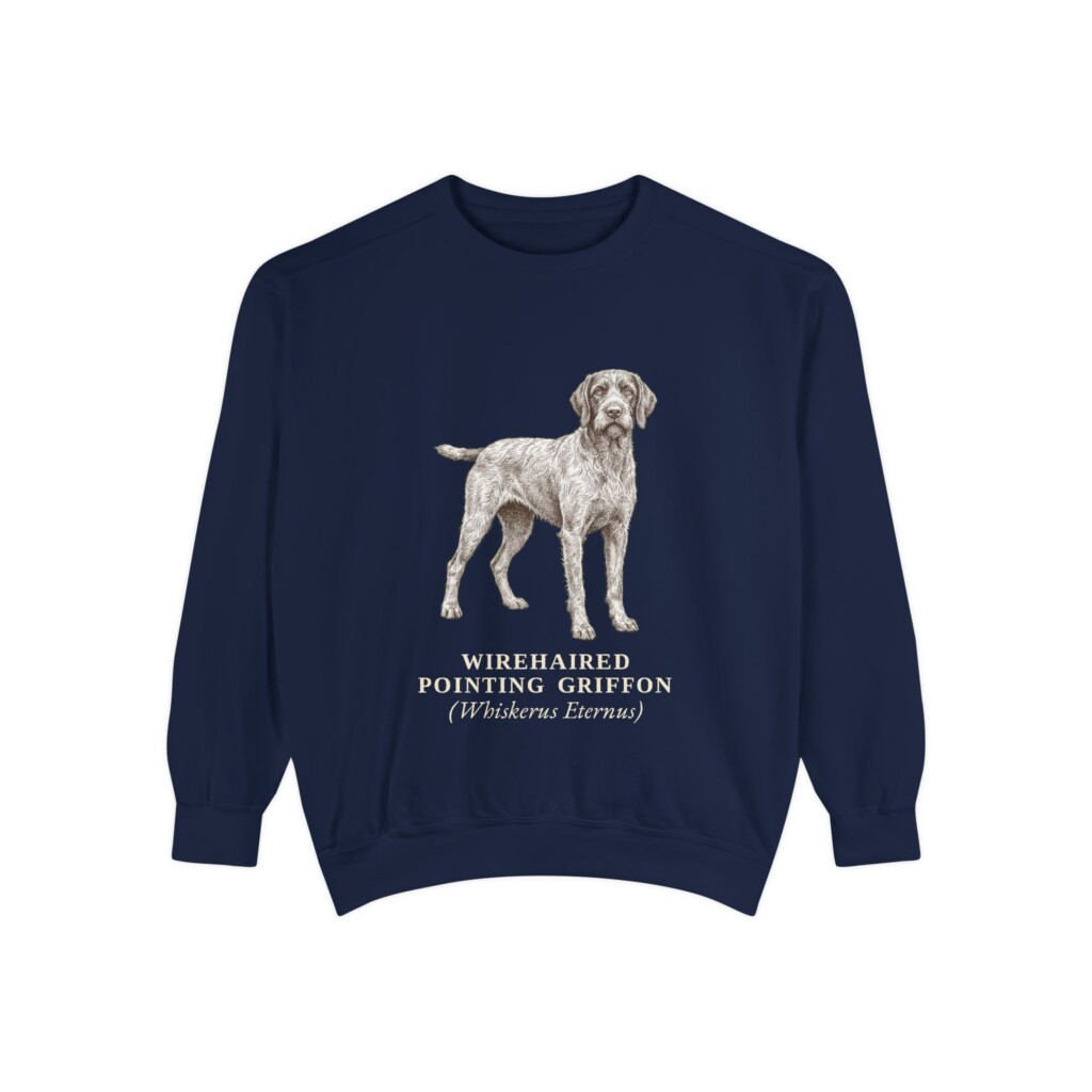 Wirehaired Pointing Griffon Latin Sweatshirt, Vintage Dog Sketch Crewneck, Dog Latin Gift