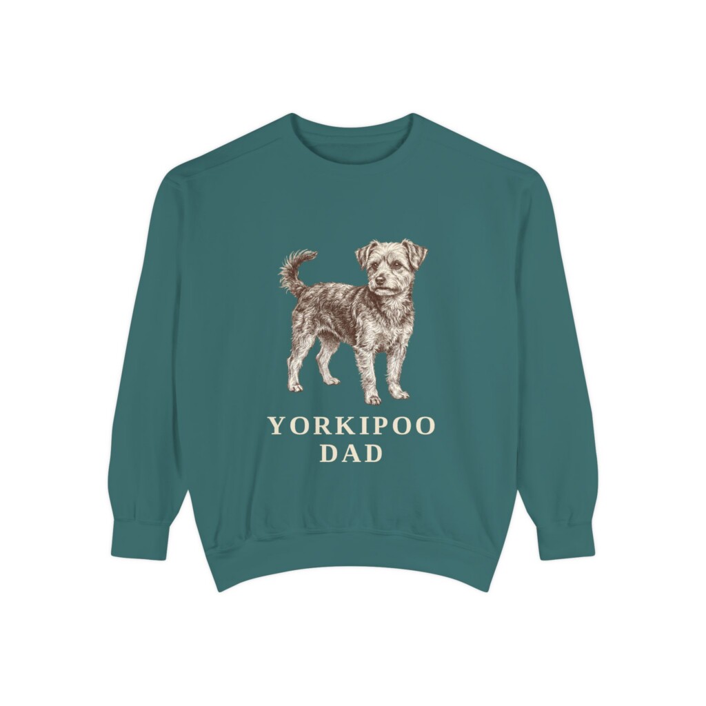 Yorkipoo Dad Sweatshirt, Vintage Dog Sketch Crewneck, Dog Dad Gift