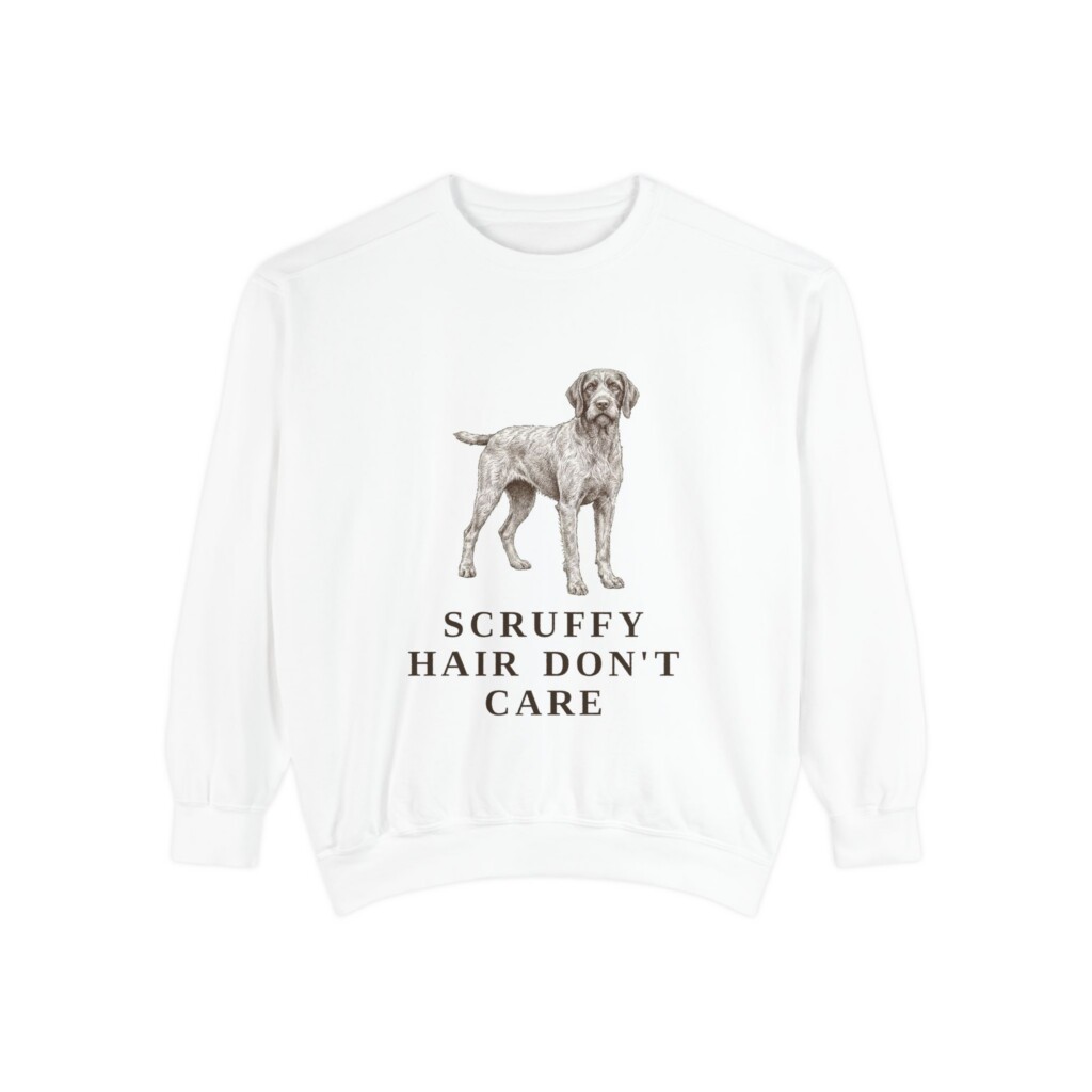 Wirehaired Pointing Griffon Humor Sweatshirt, Vintage Dog Sketch Crewneck, Dog Humor Gift