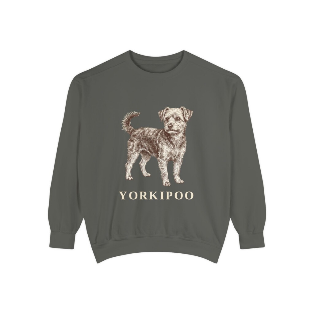 Yorkipoo Sweatshirt, Vintage Dog Sketch Crewneck, Dog Lover Gift