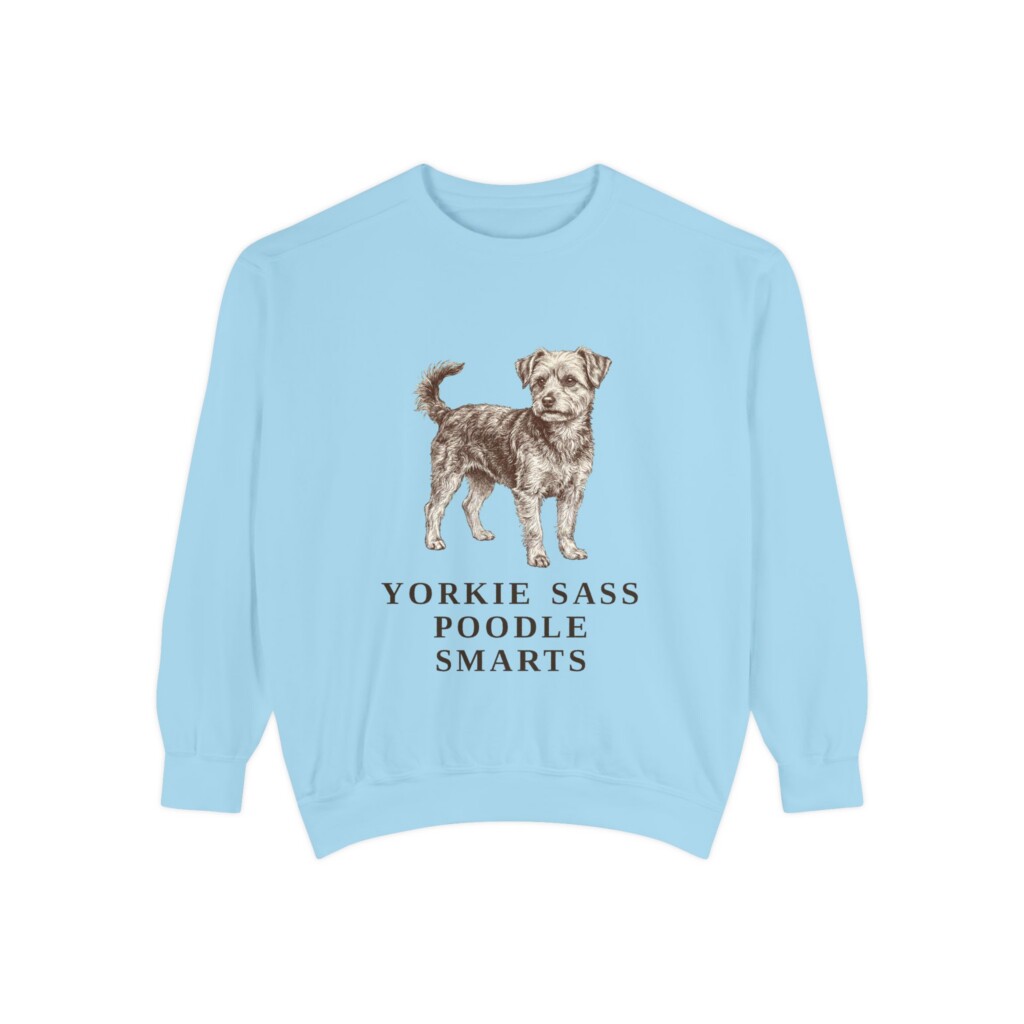 Yorkipoo Humor Sweatshirt, Vintage Dog Sketch Crewneck, Dog Humor Gift
