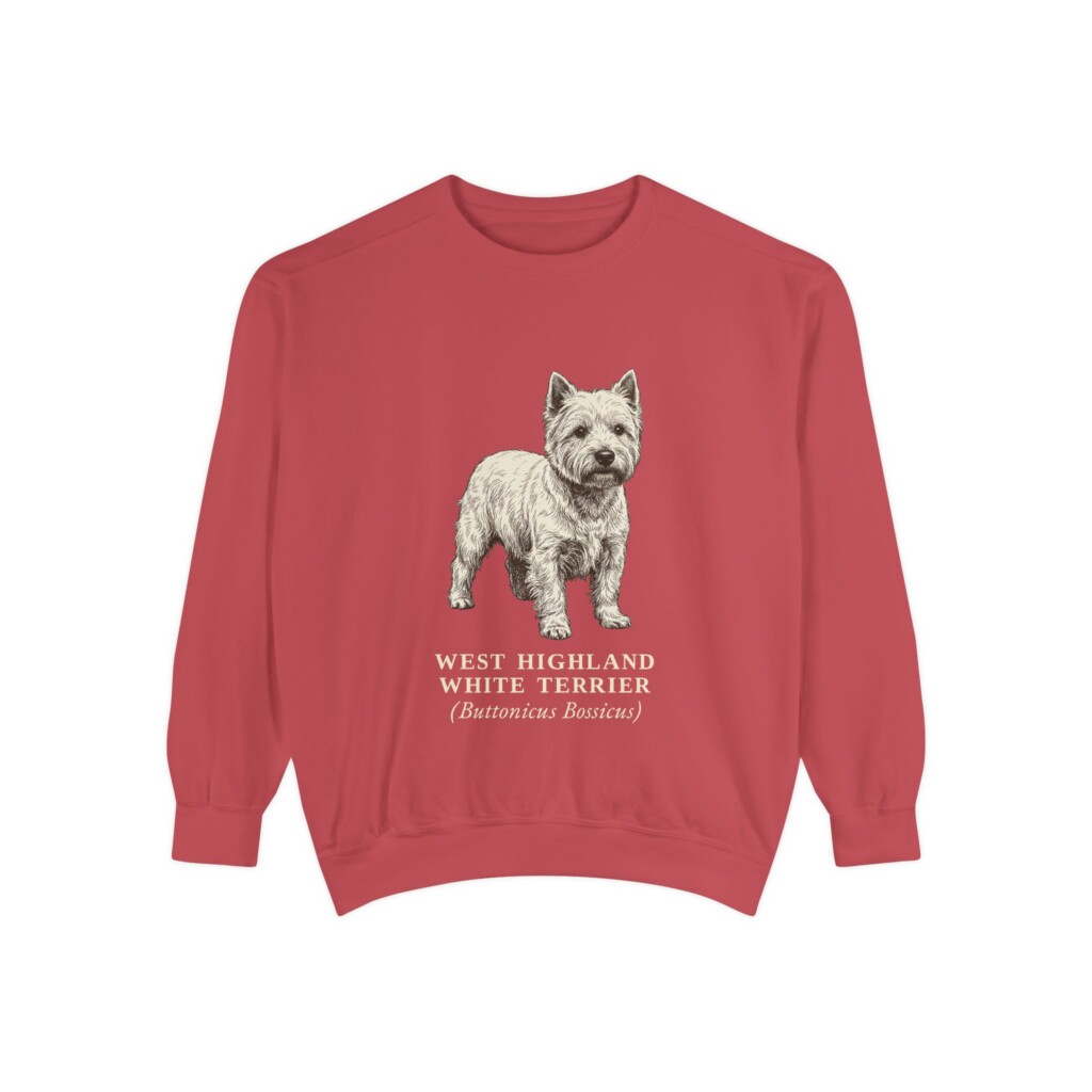 West Highland White Terrier Latin Sweatshirt, Vintage Dog Sketch Crewneck, Dog Latin Gift