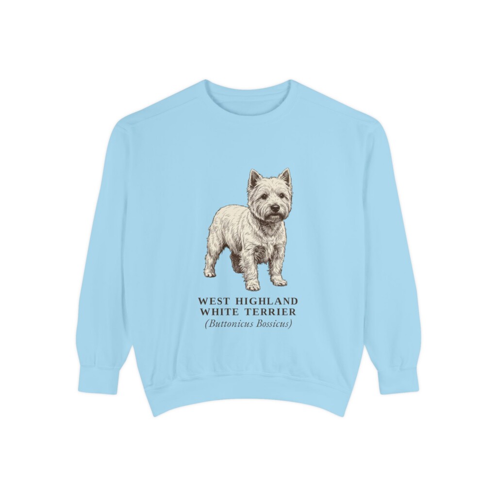 West Highland White Terrier Latin Sweatshirt, Vintage Dog Sketch Crewneck, Dog Latin Gift